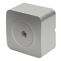 Розетка RJ-45 открытой установки, 1-местная, STEKKER, серия София, серебро, MST00-20-03