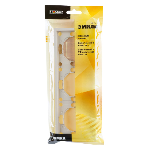 Рамка STEKKER, PFR00-5003-08 3-местная, серия Эмили, кашемир, soft touch фото 6