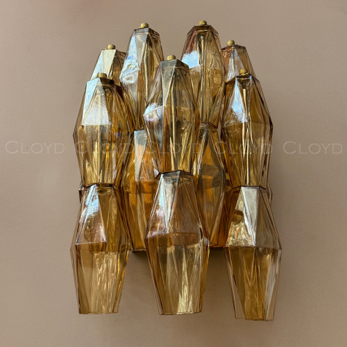 Бра Cloyd CALCUTTA W1 / выс. 37 см - латунь - янтарн.стекло (арт.20484) фото 3 Бра Cloyd CALCUTTA W1 / выс. 37 см - латунь - янтарн.стекло (арт.20484) фото 3