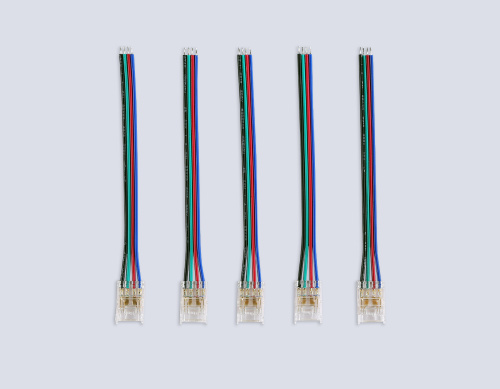 Соединитель гибкий односторонний для светодиодной ленты COB RGB 10 мм 12-24В (4 конт.) 5шт фото 3 Соединитель гибкий односторонний для светодиодной ленты COB RGB 10 мм 12-24В (4 конт.) 5шт фото 3
