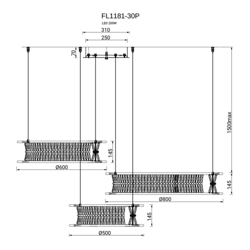 Люстра подвесная Sacrement Gold FL1181-30P фото 4 Люстра подвесная Sacrement Gold FL1181-30P фото 4