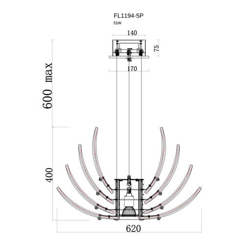 Подвесная люстра Florencia FL1194-5P фото 2