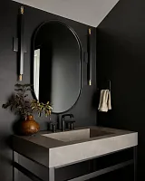 Чёрное овальное зеркало "Рейли"