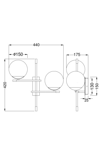 Настенный светильник (бра) Maytoni MOD048WL-02G фото 5 Настенный светильник (бра) Maytoni MOD048WL-02G фото 5