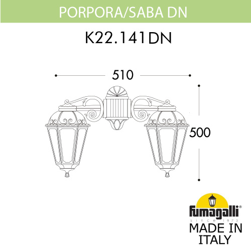 Fumagalli Светильник уличный настенный FUMAGALLI PORPORA/SABA DN K22.141.000.AYE27 DN фото 2 Fumagalli Светильник уличный настенный FUMAGALLI PORPORA/SABA DN K22.141.000.AYE27 DN фото 2