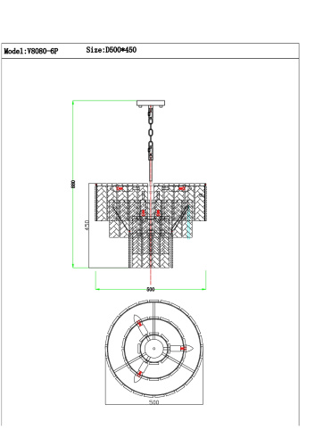 Люстра подвесная Moderli V8080-6P Alberto фото 6 Люстра подвесная Moderli V8080-6P Alberto фото 6