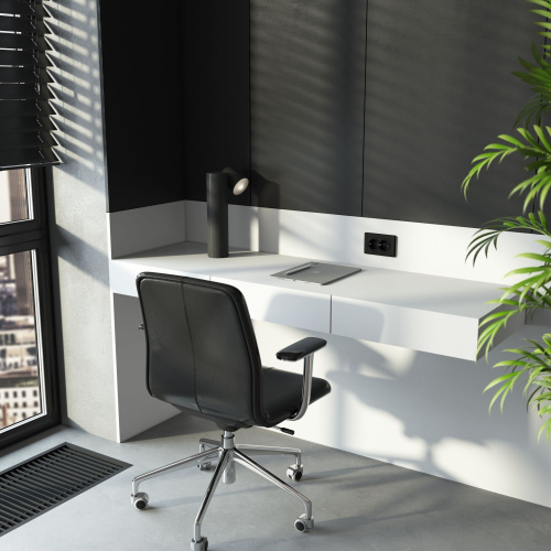 Рамка из поликарбоната для двойной розетки Stark черный W0081808 фото 5