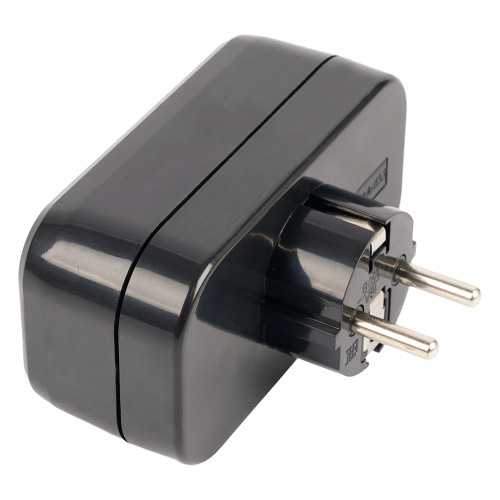 Разветвитель сетевой 2-местный с/з STEKKER ADP16-22-20 250V, 16A, ABS огнеустойчивый пластик, черный фото 6