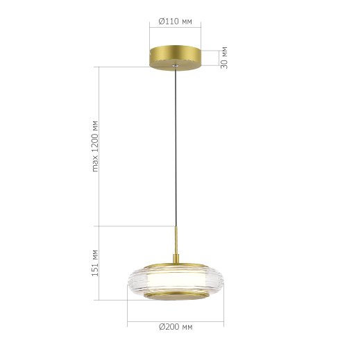 SL6239.203.01 Светильник подвесной ST-Luce золото/прозрачный LED 1*7W 3000K FRITTELA фото 2