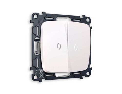 Комплект механизма 2-кл выключателя AMBRELLA VOLT с подсветкой 5600K OMEGA Жемчуг QUANT (OP2040, VM115, G14W) MO204015 Комплект механизма 2-кл выключателя AMBRELLA VOLT с подсветкой 5600K OMEGA Жемчуг QUANT (OP2040, VM115, G14W) MO204015