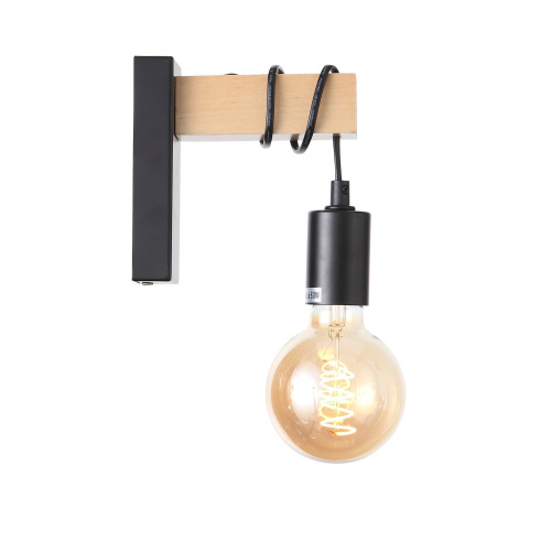 SL1142.401.01 Светильник настенный Черный, Светлое дерево E27 1*60W BAGETTI фото 14