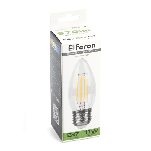 Лампа светодиодная Feron LB-713 Свеча E27 11W 230V 4000K фото 3