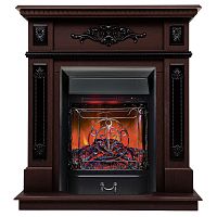 Каминокомплект LILIAN/НИКОЛЬ Орех с очагом Электроочаг MAJESTIC LUX RC/МАДЖЕСТИК С ПУЛЬТОМ