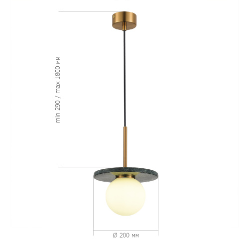 SL1191.363.01 Светильник подвесной ST-Luce Латунь/Латунь, Зеленый G9 LED 1*5W 4000K NEBULA фото 2