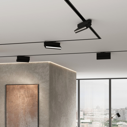 Basic System Алюминиевый профиль для монтажа в натяжной потолок однофазного шинопровода черный 2м 85234/00 фото 9