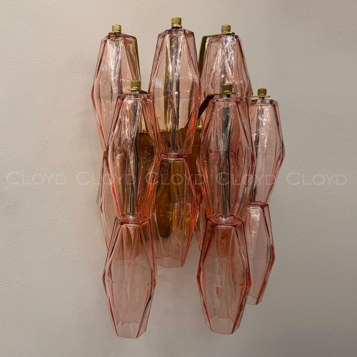 Бра Cloyd CALCUTTA W1 / выс. 37 см - латунь - розов.стекло (арт.20486) фото 2 Бра Cloyd CALCUTTA W1 / выс. 37 см - латунь - розов.стекло (арт.20486) фото 2