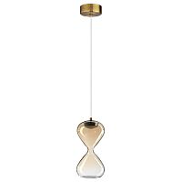 5093/4LA PENDANT ODL25 357 античн.бронза/янтарный градиент/прозрачн./металл/стекло Подвес LED 4W 4000K 388Лм GLESSI