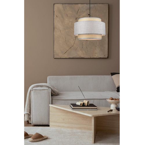 8043/1 MODERNI LN26 338 черный/серый/бежевый, металл/текстиль/ротанг Подвесной светильник Е27 1*60W 220V LAUNA 8043/1 MODERNI LN26 338 черный/серый/бежевый, металл/текстиль/ротанг Подвесной светильник Е27 1*60W 220V LAUNA