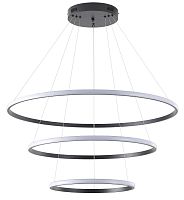 Люстра подвесная светодиодная антрацит LED 75Вт D20+40+60см Zortes RINGOLIGHT ZRS.33321.75C
