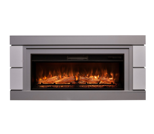 Каминокомплект ДЭНВЕР Серый камень/Белый с очагом Электроочаг JOKER/ДЖОКЕР 45 фото 2