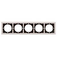 Рамка 5-местная, STEKKER, серия Мия, PFR00-3005-08, пудровый жемчуг