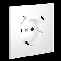 Накладка для розетки с заземлением и защитными шторками с USB A+C S70 (белый матовый) Voltum VLS001002