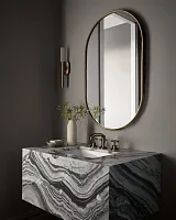 Золотое овальное зеркало "Рейли"