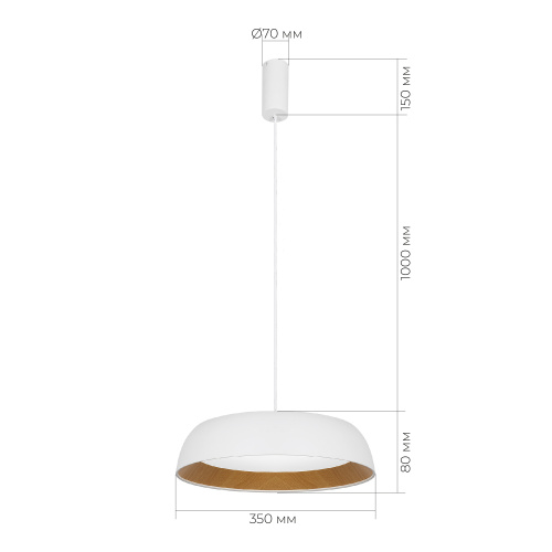 SLE1812-503-01 Светильник подвесной Белый, Древесный/белая LED 1*30W 4000K MUSE фото 3