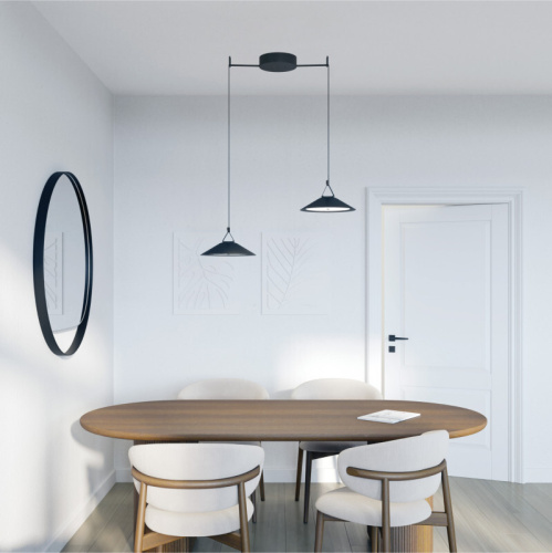 DK5565-BK Cветильник для трека-ремня Belty, серия Flow, со светодиодом, D300*H71мм, 48V DC, 20W, RA90, 120°, 3000K, IP20, черный, алюминий фото 5