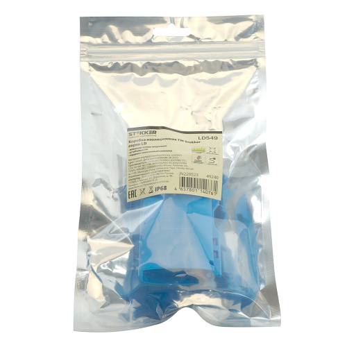 LD549 Коробка изоляционная с гелем, 450V, 74х46х26, синий фото 2