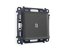 Комплект механизма 1-кл выключателя AMBRELLA VOLT с подсветкой 5600K ALFA Графит мягкое касание QUANT (AP9020, VM101, G14W) MA902015