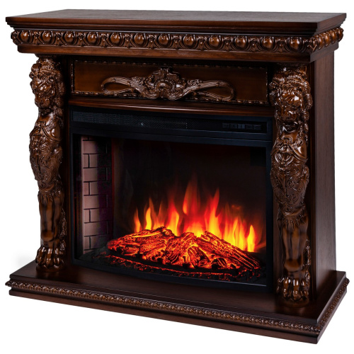 Каминокомплект ROMANO/ЛИОН Орех с очагом Электроочаг FIRESPACE/ФАЕРСПЕЙС 33 фото 2