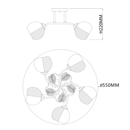 Потолочный светильник Escada 1119/5PL E27*40W Chrome фото 2 Потолочный светильник Escada 1119/5PL E27*40W Chrome фото 2