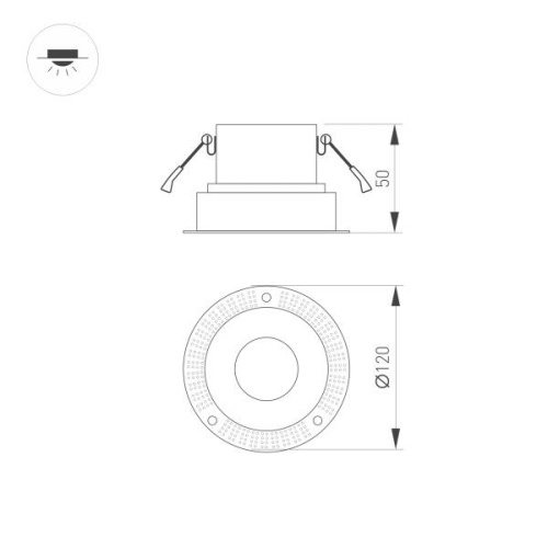 Корпус встраиваемого светильника Arlight Plurio-Base-Built-Trimless-R120 030271 фото 2 Корпус встраиваемого светильника Arlight Plurio-Base-Built-Trimless-R120 030271 фото 2