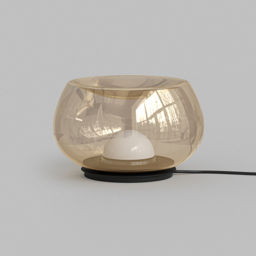 Настольная лампа FLOA, 12 Вт, 3000К, ?220 мм, металл, стекло, черный, янтарный фото 4