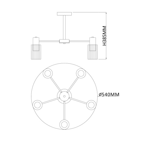 Светильник на штанге Escada 2120/5P E14*40W Black фото 2