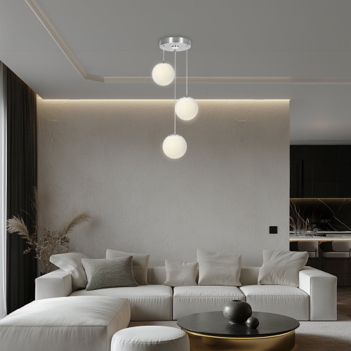 Citilux Адам Смарт CL228A031 RGB LED Умная каскадная люстра Матовый Хром фото 6