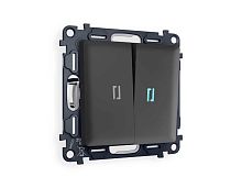 Комплект механизма 2-кл проходного выключателя AMBRELLA VOLT с подсветкой 10000K ALFA Графит мягкое касание QUANT (AP9040, VM120, G29B) MA904040