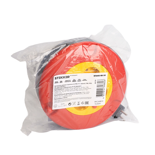 Удлинитель-рулетка STD06-40-30 Standart 4 розетки с/з ПВС 3*1, черный, 16А, IP20, 5м фото 7 Удлинитель-рулетка STD06-40-30 Standart 4 розетки с/з ПВС 3*1, черный, 16А, IP20, 5м фото 7