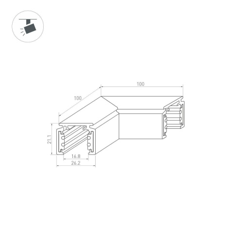 Коннектор L-образный внешний Arlight Mag-Orient-Con-2620-L90 037322 фото 2 Коннектор L-образный внешний Arlight Mag-Orient-Con-2620-L90 037322 фото 2