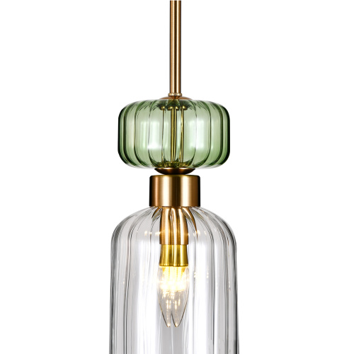 Подвесной светильник Escada 1141/1S E14*60W Antique copper/Green/Clear фото 2