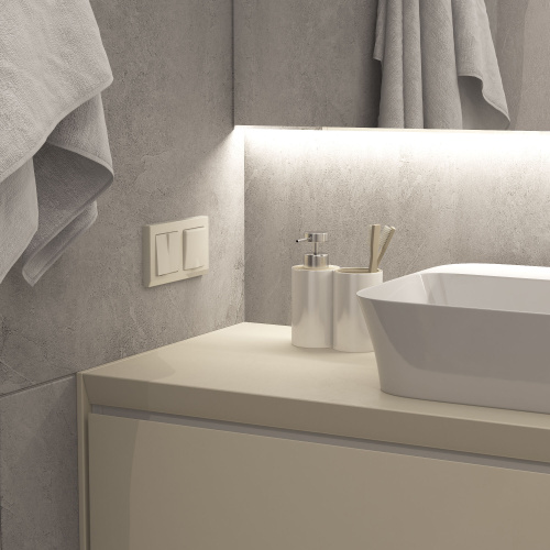 Рамка из поликарбоната на 2 поста Stark слоновая кость W0021803 фото 2