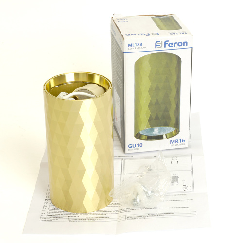 Светильник потолочный Feron ML188 Barrel PRISM MR16 GU10 35W 230V, золото фото 9