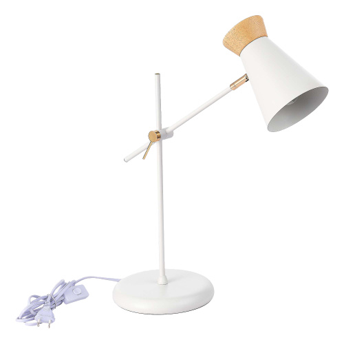 SLE1252-504-01 Прикроватная лампа Белый, Золотистый/Белый, Дерево E27 1*60W ALFEO фото 5