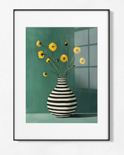 Постер Flowers & striped vase фото 2