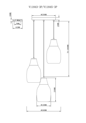 Светильник подвесной Moderli V11845-3P Adalina фото 2