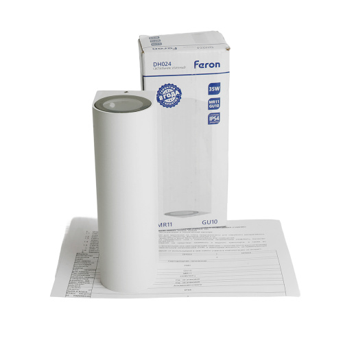 Светильник садово-парковый Feron DH024, на стену, 2*GU10 MR11 230V, белый фото 11