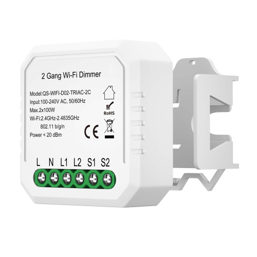 ST9000.500.02C WI-FI реле 2 канала, 2x150W,IP20, L46xW46xH18,230V, Белый AROUND фото 6