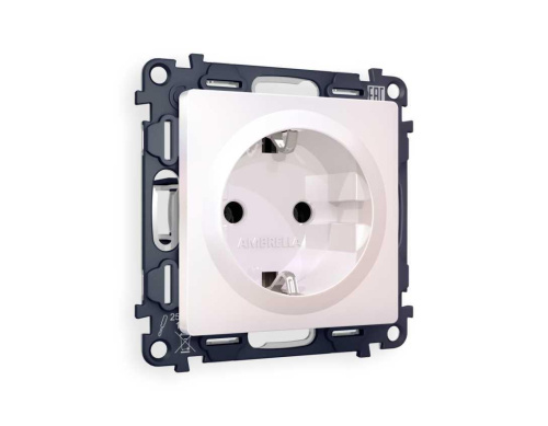 Комплект механизма электрической розетки AMBRELLA VOLT ALFA Жемчуг с/з на винтовых зажимах QUANT (AP2060, VM141) MA206010