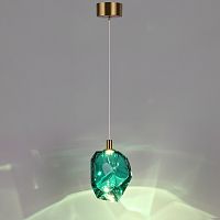 7110/4LB L-VISION ODL25 Подвесной светильник  бронзовый/бирюз. стекло/металл IP20 LED 4W 300Лм 3000K 200° 220V GEMME
